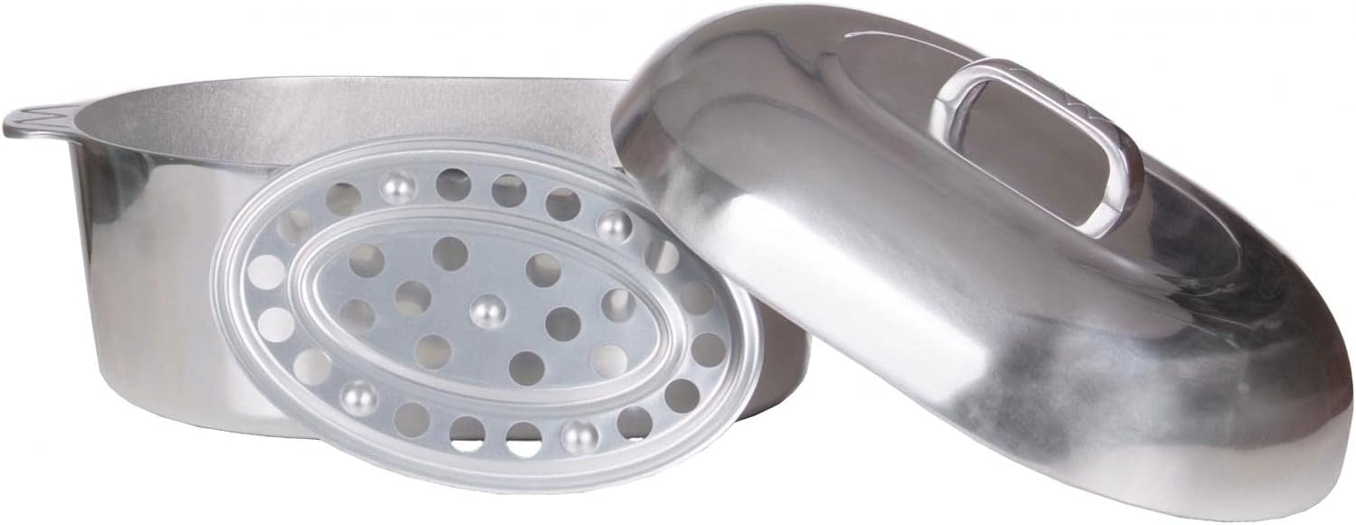18 Inch Aluminum Oval Roaster - McWare by Cajun Classic Cookware