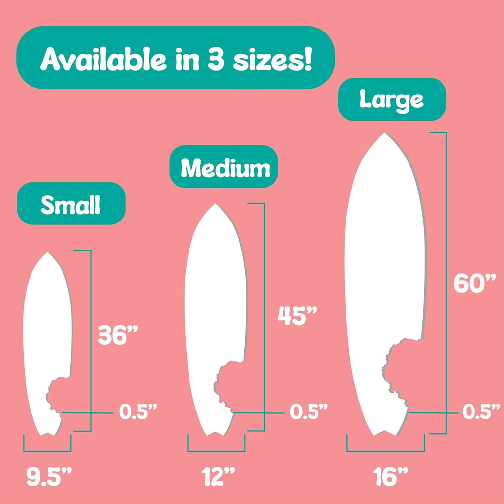 JennyGems Outdoor Beach Life Surfboard Wall Art with Shark Bite, Nautical Beach Decor, Surfboard Sign, Weather Resistant PVC, 3 Foot