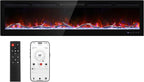 Cheerway 72'' Smart WiFi Electric Fireplace Heater, Wall Mounted & Recessed Electric Fireplace Insert w/Timer, Child Lock, Crackling Sound, App & Remote Control, Adjustable Flame,1500W