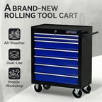 7 Drawers Tool Cart on Wheels,Multifunctional Rolling Tool Chest Tool Storage,Drawers Rolling Tool Trolley Organizer Tool Case for Garage,Warehouse,Workshop,Repair Shop (7 Drawers-Black&Blue)