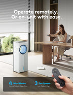 Windowless Portable Air Conditioner, 26.1" Small Evaporative Air Cooler for Room No Window, 3-Speed Settings, 4 Modes, 7H Timer, Remote Control, 4 Ice Packs, Quiet AC Unit for Bedroom, White