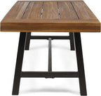 Christopher Knight Home Carlisle Outdoor Acacia Wood Coffee Table, Sandblast/Rustic Metal