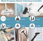 7-in-1 Steam Mop, 1200W Rotated Steam Cleaner for Home, 2 Modes, 400ML Removable Tank, 23FT Power Cord, 2 Pads, Multi-Surface Steamer for Hard Floor, Laminate Floor, Tiles Cleaning (Ocean Blue)