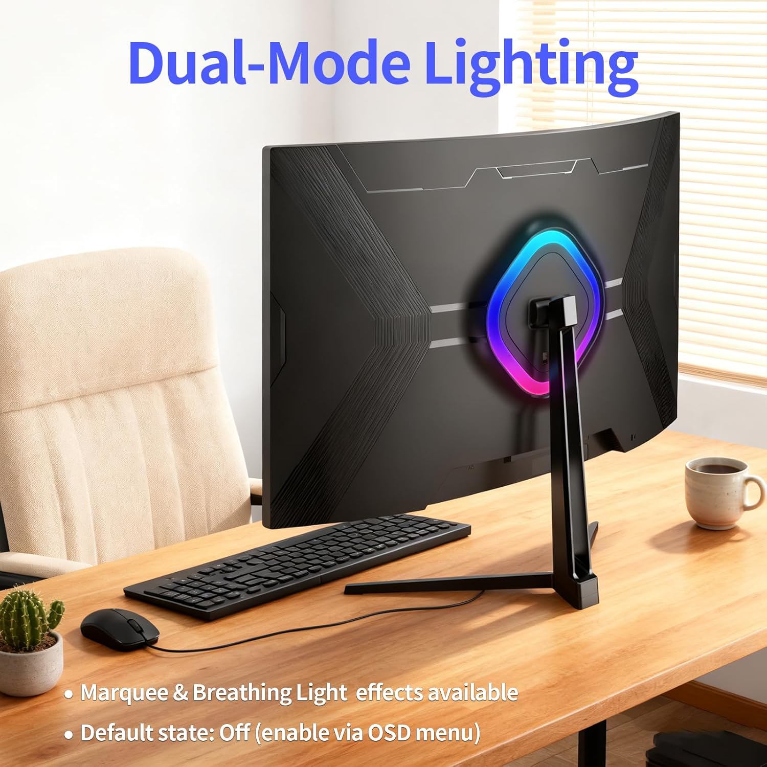 ZZA 27 Inch 4K Gaming Monitor Dual Mode UHD(3840x2160) 144Hz & FHD（1920 * 1080） 300Hz  Adaptive Sync HDMI 2.1 & DP 1.4  Tilt Adjustment PC Monitor  VESA  Black