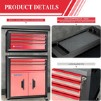 LARBANKE 4-Drawer Tool Box, Portable Tool Box with Lock&Keys,Toolbox with Waterproof and Rust-resistant Countertop,Anti-collision Corner,Special Connection Rods for Stacking with 5/7-Drawer Tool Chest