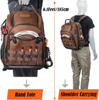 WELKINLAND-70Pockets HVAC Backpack, Heavy-Duty Electrician Tool Backpack, Hard Bottom Tool Bag Backpacks For Men, Waterproof Tool Backpacks Man Construction