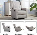 CANMOV Swivel Rocker Recliner Chair, Rocking Chair Nursery Glider Recliner, Manual Glider Chair for Nursery (Gray)