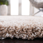 SAFAVIEH Area Rug 8x10 - California Shag Collection - Large - Beige, Non-Shedding & Easy to Clean, Ultra Plush Thick Pile, Ideal for Living Room, Bedroom, Dining Space (SG151-1313)