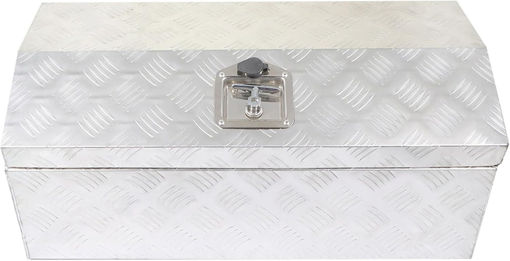 30 Aluminum Trailer Tool Box Chest box Pickup Truck Bed Storage Toolboxes Organizer Side Handle, Lock w/ 2 Keys, Silver
