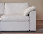 WEUP 120" Oversized Cloud Modular Sectional Sofa for Living Room, L Shaped Cloud Couch with Storage Ottoman, Down-Filled Wide Deep Seat, Solid Wood Frame, Tool Free Assembly, Beige