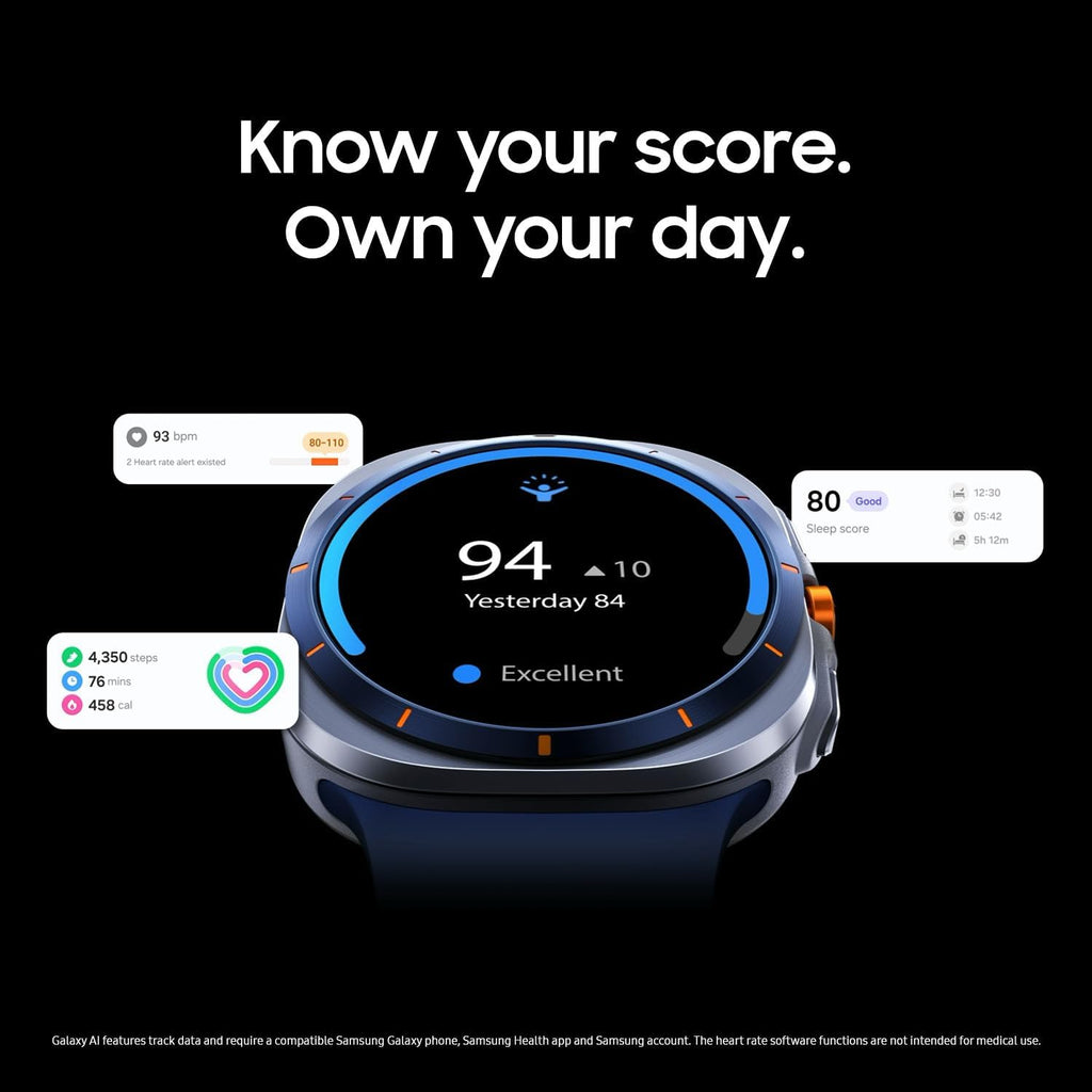 Samsung Galaxy Watch Ultra (2025) 47mm LTE Smartwatch  Titanium Casing  Advanced Sleep Coaching  Running Coach  Energy Score  Heart Rate Tracking  GPS  Titanium Blue US Version  2 Yr Warranty