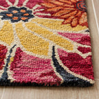 SAFAVIEH Aspen Collection Area Rug - 9' x 12', Charcoal & Blue, Handmade Boho Floral Wool, Ideal for High Traffic Areas in Living Room, Bedroom (APN520H)