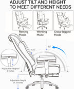 Efomao Big and Tall Office Chair 400lbs - Heavy Duty Executive Desk Chair with Foot Rest & 23" Wide Seat - High Back Ergonomic Leather Computer Chair for Heavy People, Home Office, Brown