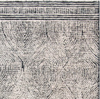 SAFAVIEH Abstract Collection Area Rug - 9' x 12', Ivory & Charcoal, Handmade Wool, Ideal for High Traffic Areas in Living Room, Bedroom (ABT340H)
