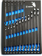 Capri Tools Combination Wrench Set with The Mechanic's Tray, Metric 6 to 24 mm, 19-Piece (CP11390MT)