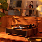 1 by ONE High Fidelity Belt Drive Turntable with Built-in Speakers  Vinyl Record Player with Magnetic Cartridge  Wireless Playback and Aux-in Functionality  Auto Off