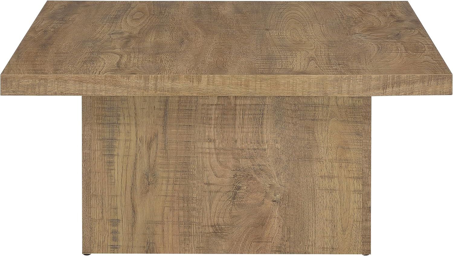 Coaster Home Furnishings Zetta Square Cocktail Living Room Coffee Table Engineered Eco-Friendly Wood Look Laminate Veneer Rustic Farmhouse Mango Brown 708068