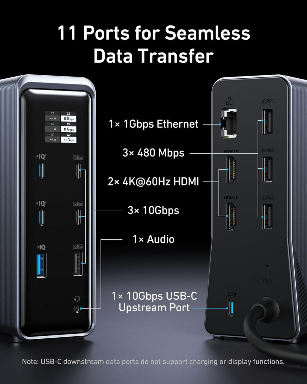 Anker Prime Docking Station  14-Port with 160W Max Output  10Gbps Fast Data Transfer  Real-Time Smart Interface  Audio and Ethernet Ports  Dual 4K Displays for Dell  HP  Lenovo and More