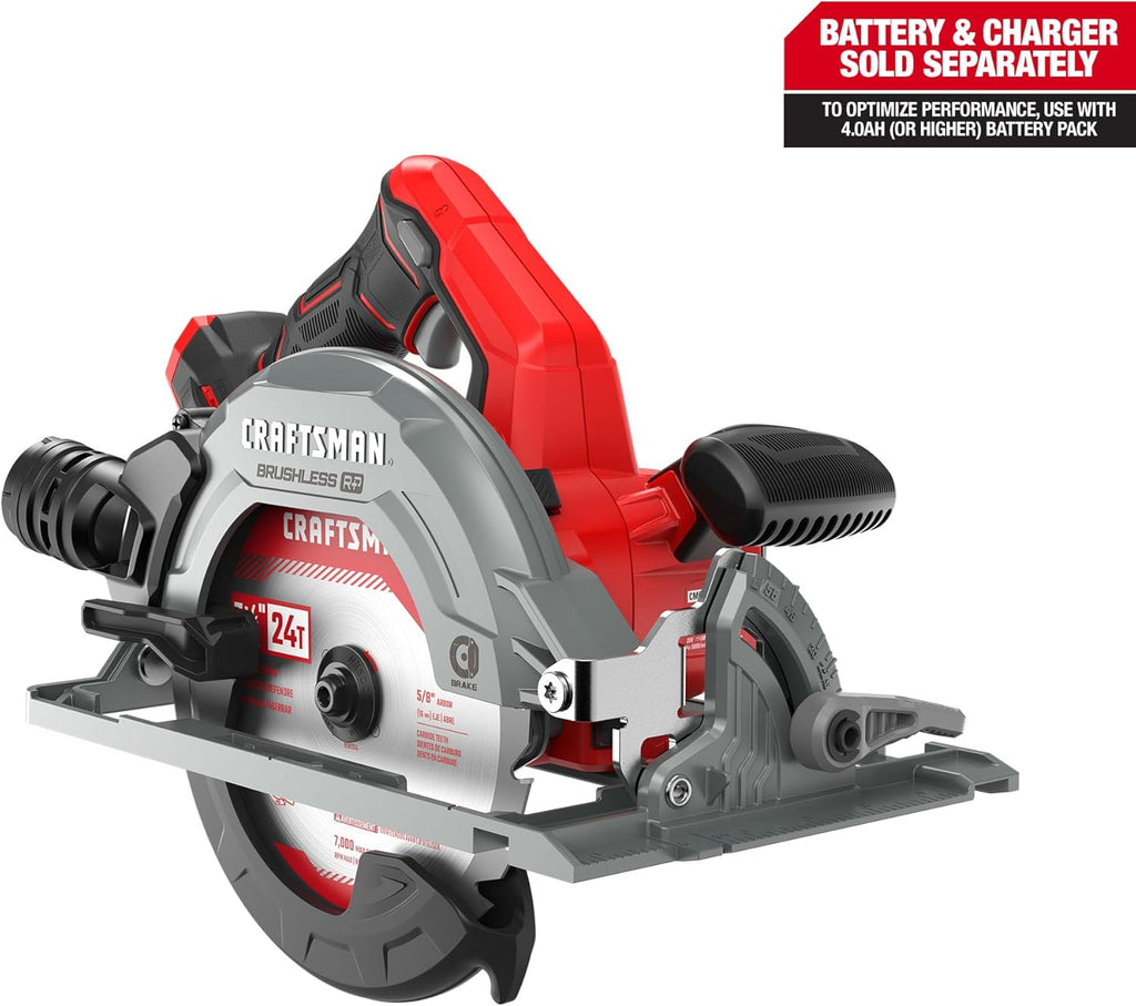 CRAFTSMAN V20 RP Cordless Circular Saw, 7-1/4 inch, Bare Tool Only (CMCS551B)