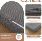 BYBYME Tri-Folding Corduroy Mattress, 6 Inches Gel Folding Mattress Topper, Foldable Soft Guest Bed Camping Pad, Washable Cover (Grey, Full)