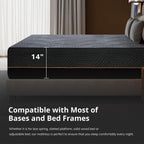 MLILY EGOHOME 14 Inch Queen Memory Foam Mattress for Back Pain, Cooling Copper Gel Bed in a Box, Foam Made in USA, CertiPUR-US Certified, Therapeutic Medium Firm, 60x80x14 Black