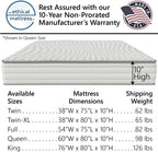Ethical Mattress CO 10" Toxin-Free Hybrid Mattress, Made in The USA with Organic Cotton, Wool, Latex & Pocketed Coils (No Fiberglass or Polyfoams) Comfortable & Supportive Bed-in-Box - Queen Size