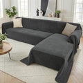 Sectional Couch Covers, 2 Pieces Washable L Shaped Couch Covers Sofa Blanket for Dogs Pet Friendly Sectional Sofa Slipcovers Furniture Covers,71"x 118"+ 71"x 118",(XX-Large,Charcoal Gray)