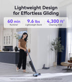 NARWAL S30 Pro Wet Dry Vacuum Cleaner with 20000Pa Suction, Cordless Vacuum Mop for Hard Floors, Tangle-Free Hair-Cutting, 180° Lie Flat, 194°F Self-Cleaning, Disposable Waste Bag, Edge Cleaning