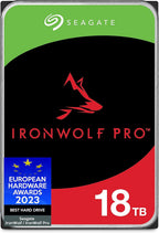 Seagate IronWolf Pro 18TB NAS HDD  ST18000NE000 SATA 6Gb/s 3.5" (Renewed)