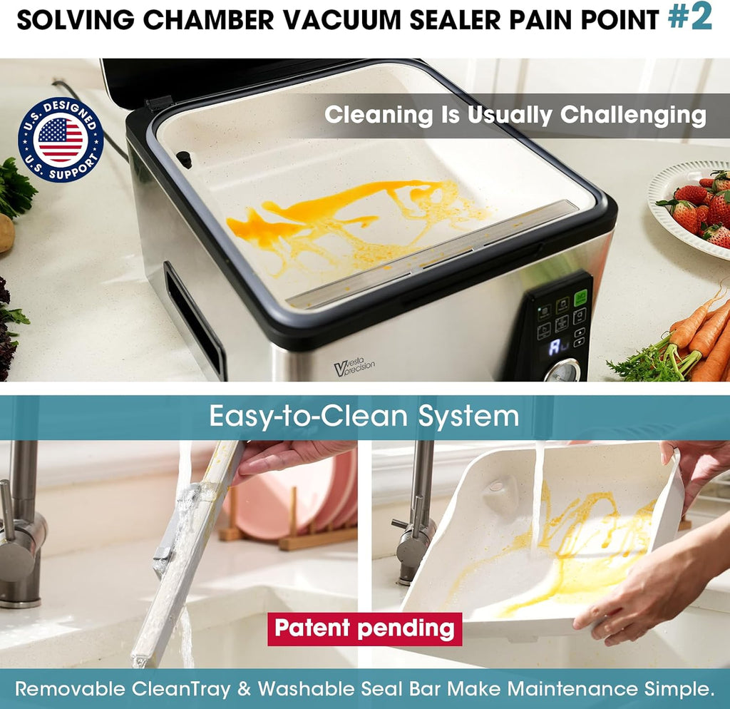 Vesta Precision 12” Chamber Vacuum Sealer, Smart Auto Vacuum Time, Easy-to-Clean System, Commercial-Grade Pump, Deep Chamber for Liquids, Meats, Mason Jars & Sous Vide, V513