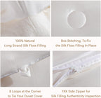 LilySilk All Season 100% Silk Comforter with Silk Shell Duvet, Queen(87x90 Inch,Net Weight:1.75kg)