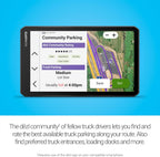 Garmin dezl OTR720  Large 7' GPS Navigator  Custom Truck Routing  Satellite Imagery  Wind Speed  Community-Shared Loading Docks & Parking Availability