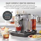 Bartesian Professional Cocktail Machine and Margarita Maker - High Capacity Bar Cocktail Mixer with 5 Premium Glass Bottles for Parties and Entertaining - Push-Button Technology and Easy Clean Design