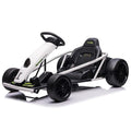 24V Go Kart for Kids 8-12, 300W*2 Motors, 9Ah Battery, 8MPH Speed, Music, Horn, 175lbs Max Load – White