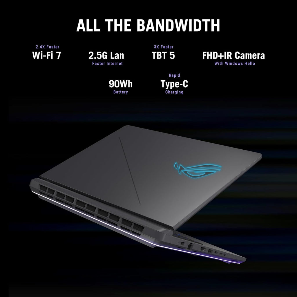 ASUS ROG Strix G16 (2025) Gaming Laptop  16” ROG Nebula Display 16:10 2.5K 240Hz/3ms  NVIDIA® GeForce RTX™ 5070 Ti GPU  Intel® Core™ Ultra 9 275HX Processor  32GB DDR5  1TB SSD  Wi-Fi 7  Win11 Home