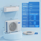ROVSUN 11500 BTU Wifi Enabled Mini Split Air Conditioner & Heater, 17 SEER2 115V Inverter Ductless Wall AC Unit with Pre-Charged Condenser, Heat Pump & Installation Kit