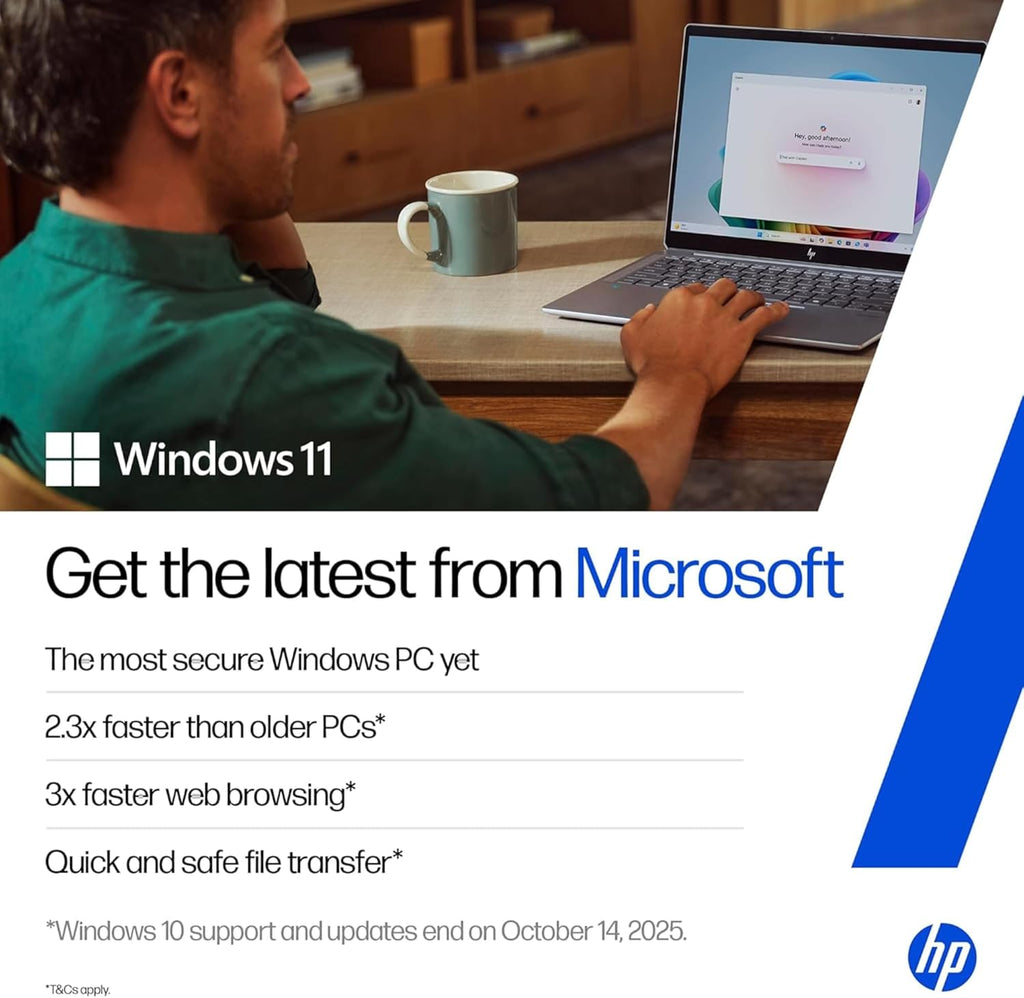 HP Ultrabook Laptop • 1TB Online with 128GB Speed Stack (64GB onboard and 64GB USB) Storage • 8GB Smart RAM • All-Day Battery • Windows 11 • 1 Year Microsoft Office 365
