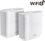 ASUS ZenWiFi XT9 AX7800 Tri-Band WiFi6 Mesh WiFiSystem (2Pack)  802.11ax  up to 5700 sq ft & 6+ Rooms  AiMesh  Lifetime Free Internet Security  Parental Controls  2.5G WAN Port  UNII 4  White