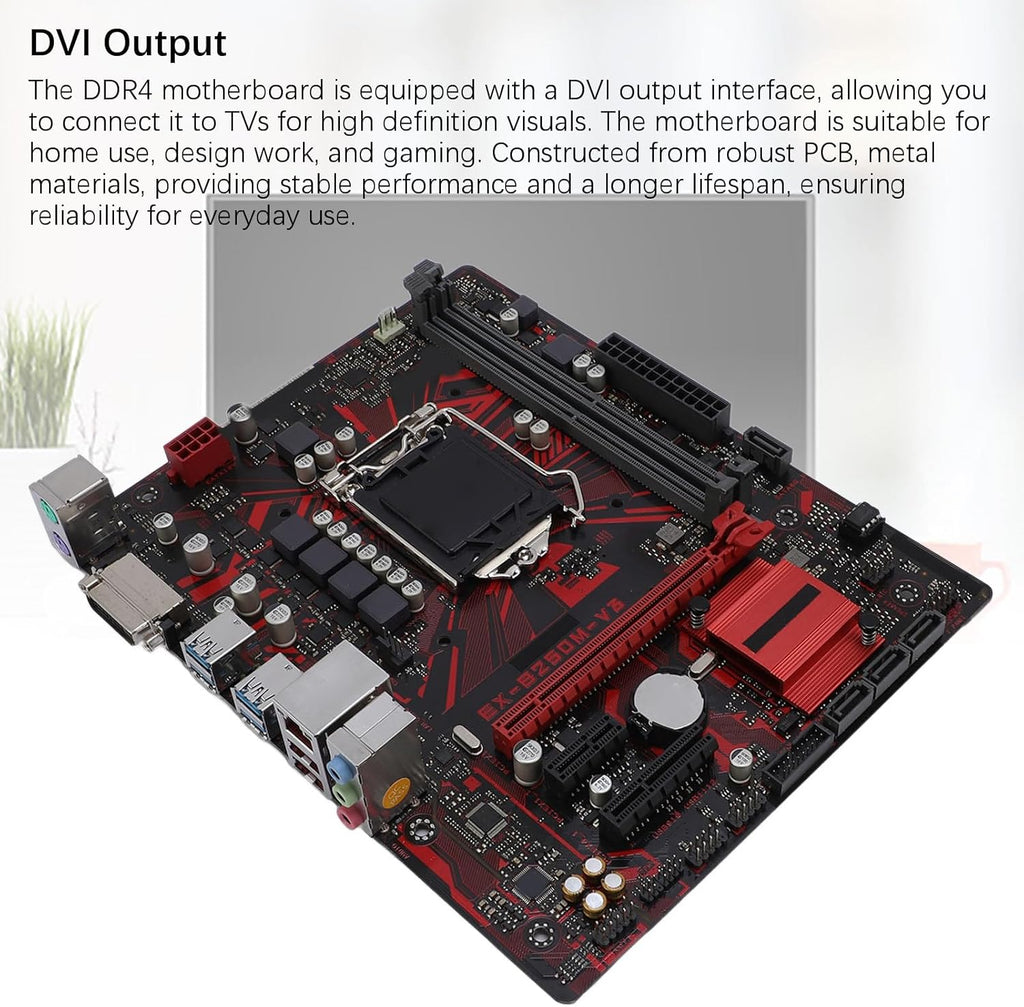 XUMIUZIY B250M V3 Desktop Motherboard, M ATX 2 DDR4 DIMM Slot for LGA 1151 7th 6th Gen Core i7 i5 i3 14nm CPU Processor, with PCI E 3.0, DVI Output, ALC887 8 Channel Sound Chip