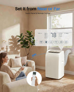 14,000 BTU Portable Air Conditioner - Cools Up to 700 Sq. Ft., Multi-Function Portable AC Unit with Auto Swing, Smart Control, 24H Timer, Ultra-Quiet AC Unit for Bedroom, Dorm, Apartment