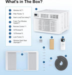 AKIRES Window Air Conditioner, 12,000BTU Air Conditioner Window Unit, Cools up to 550 Sq. Ft, Window AC with Cool, Fan, Dry, Sleep, Energy Saver, and Auto,6 Modes,24H Timer,Easy Install,Home,Office