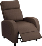Homall Recliner Chair, Recliner Sofa for Adults, Recliners Home Theater Seating with Lumbar Support, Reclining Sofa Chair for Living Room (Fabric, Brown)