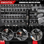 EMENTOL 189-Piece Impact Socket Set, 1/4" & 3/8" Drive Metric and SAE Sizes, CR-V Steel, Includes Deep & Shallow Sockets, Ratchets, Bits, Extensions, Spark Plug Socket & More, with Plastic Tool Case