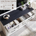 ACCOHOHO Farmhouse 8 Drawers Dresser Chests for Bedroom,52" Wide Wood Rustic Chest of Drawers with Metal Handle,Natural Texture,Drawer Organizer for Bedroom,Living Room,Hallway and Entryway,White