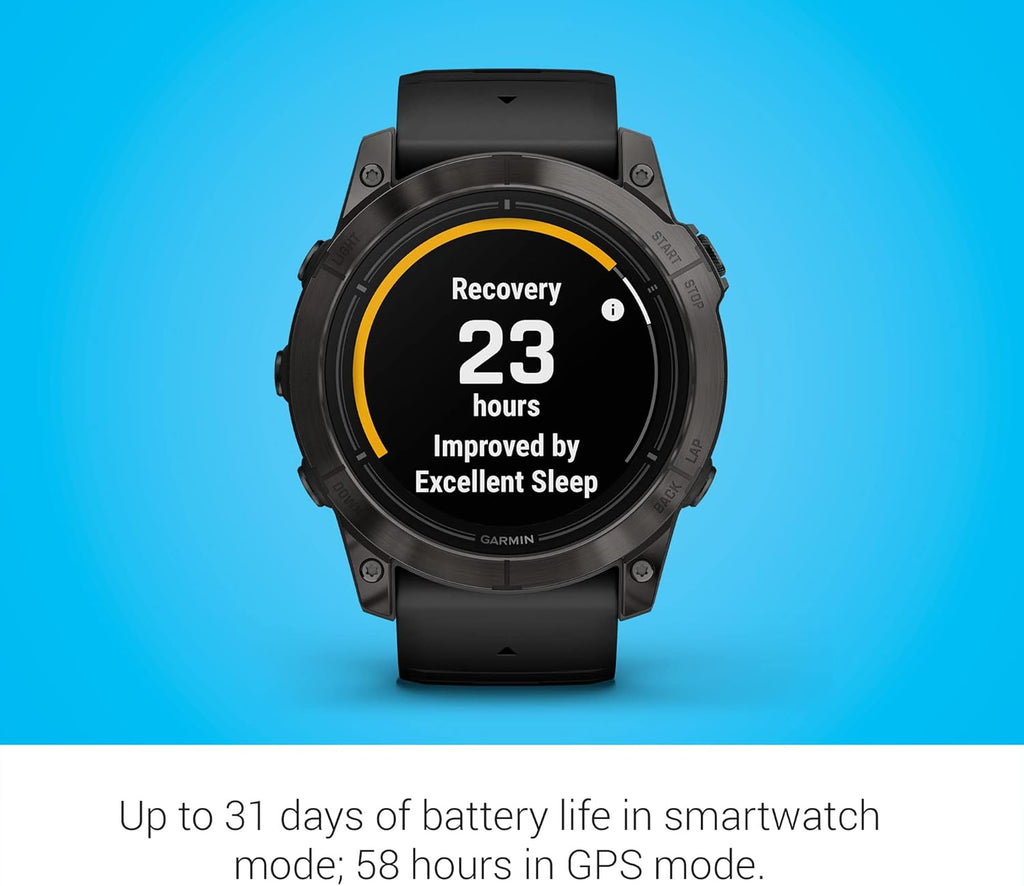 Garmin epix Pro (Gen 2) Sapphire Edition  51mm  High Performance Smartwatch  Advanced Training Technology  Built-in Flashlight  Black (Renewed)