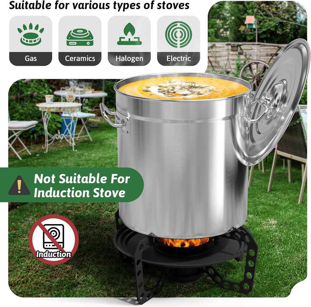 36-Quart Stainless Steel Seafood Boil Pot with Lid,Crab, Lobster, Shrimp Boil Stock with Strainer, Turkey Fryer Pot, Stock Boiler Deep,Fried Cooker for Commercial Outdoors