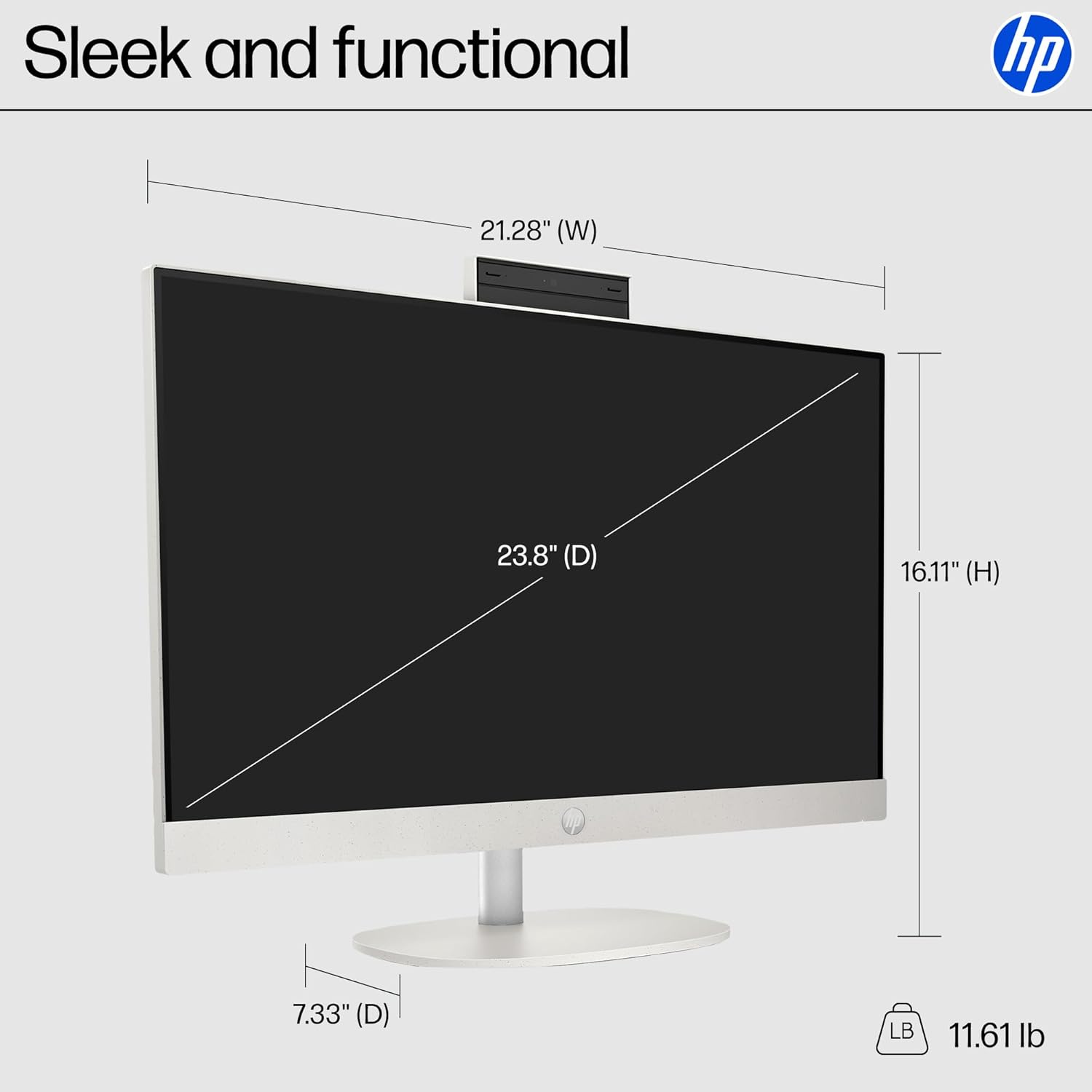 HP 24 Touchscreen All-in-One Desktop Computer for Home and School  Intel Processor  23.8" FHD Display  16GB DDR4 RAM  1TB PCIe SSD  WiFi 6  Bluetooth 5.3  Business AIO  White