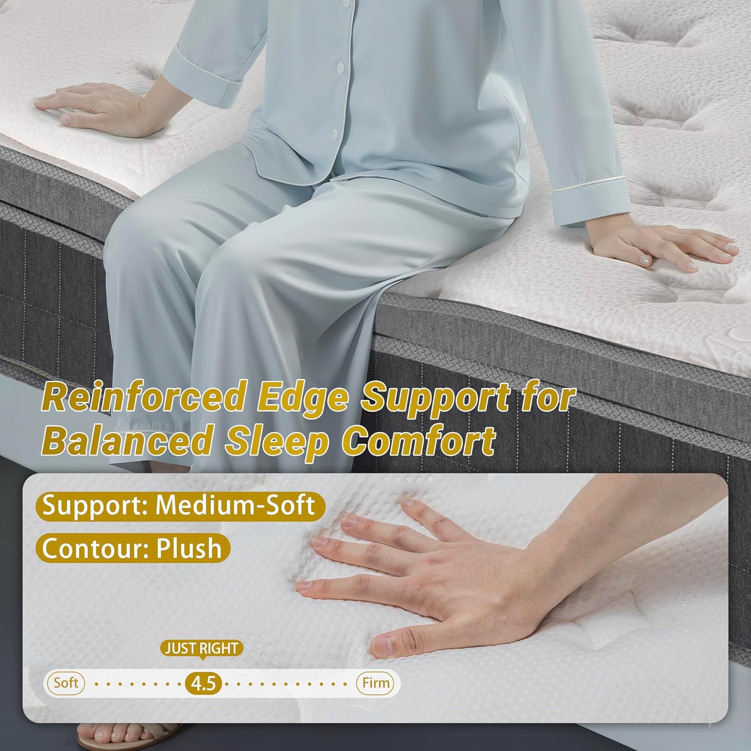 10″ King Hybrid Mattress – Soft & Supportive, Cooling Airflow Foam + Pocket Coils, Medium-Soft Comfort, Motion Isolation, CertiPUR-US, Fiberglass-Free