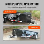 VEVOR Trailer Tongue Box, Heavy Duty Trailer Tongue Tool Box Storage Organizer with Lock & Keys, Utility Tool Chest for Pickup Truck Bed, RV, SUV, Off-Road Vehicle, Aluminum, 39" x 16.5" x 12", Black