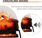 PuraFlame 24" Free Standing Electric Fireplace Log Set Insert, 750W/1500W Heater, 6 Flame Colors with 5 Brightness, Crackling Sound, Remote Control
